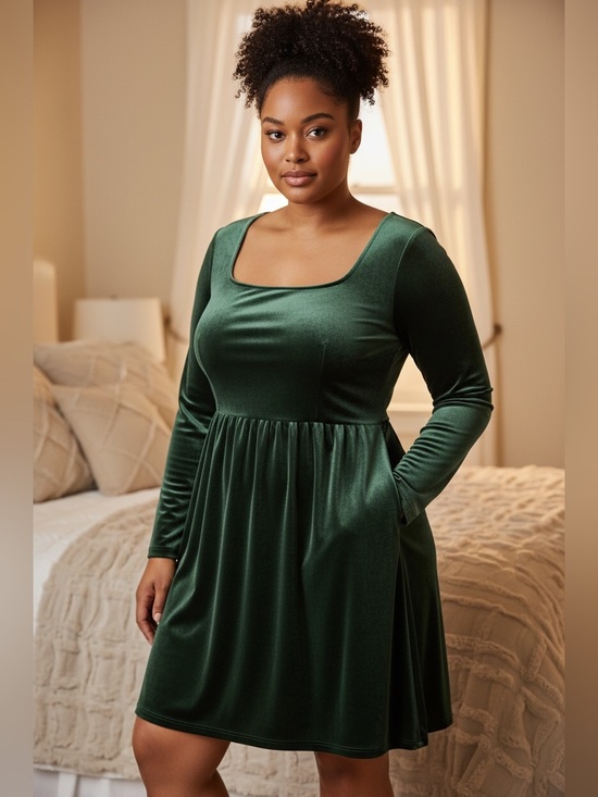 Old Navy Dresses & Skirts - Old Navy Dark Green Velvet Dress XL New